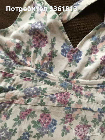 Продавам нова рокля  от памук и еластан на флорални мотиви , снимка 9 - Рокли - 36478543