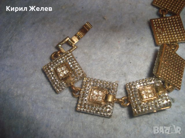 БЛЕСТЯЩА СТАРА ВИНТИДЖ БРОНЗОВА СКЪПОЦЕННА АРТ ДЕКО ГРИВНА с ФАСЕТИРАНИ ПЛАНИНСКИ КРИСТАЛИ 10930, снимка 4 - Антикварни и старинни предмети - 37026743