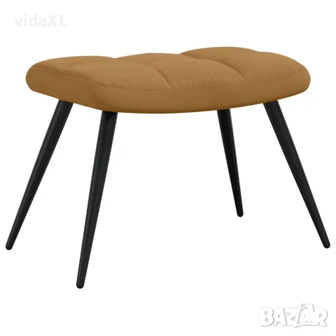 vidaXL Стол за релакс с табуретка, кафяв, кадифе, снимка 8 - Столове - 56146921