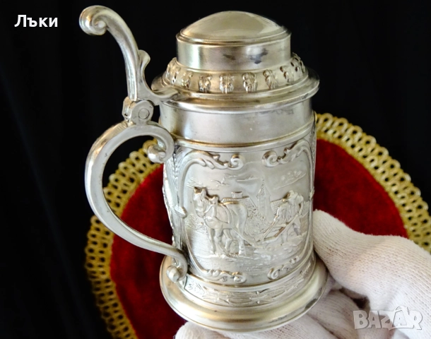 Калаена халба с картини Оран,Сеитба,Жътва. , снимка 5 - Антикварни и старинни предмети - 52203706