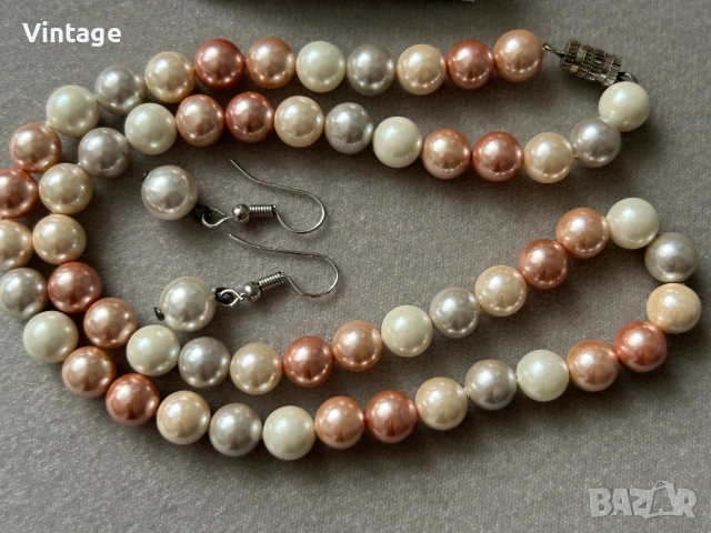 Комплект с истински Охридски бисери , снимка 3 - Бижутерийни комплекти - 53367125