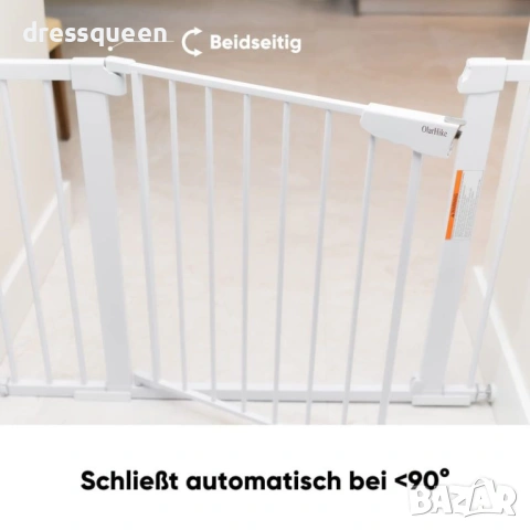 4503 Предпазна решетка за бебета и деца – Височина 76 см, Сигурно заключване, Без пробиване, снимка 5 - Други стоки за дома - 53876337