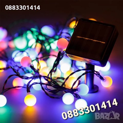 Соларно LED осветление, 60 броя, 6 метра Коледни соларни лампи, снимка 3 - Соларни лампи - 42093916