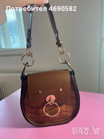 Кафява чанта от естествена кожа, снимка 2 - Чанти - 53045286