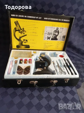 Микроскоп с комплект принадлежности в куфар.
