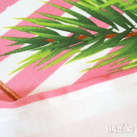 2866 Плажна кърпа Розово фламинго, 150×70 cm, снимка 3 - Хавлиени кърпи - 36668613