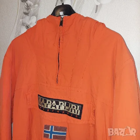 яке Napapijri Skidoo Taped Seams Bomber размер М- Л анорак оранжев цвят , снимка 3 - Якета - 48335901