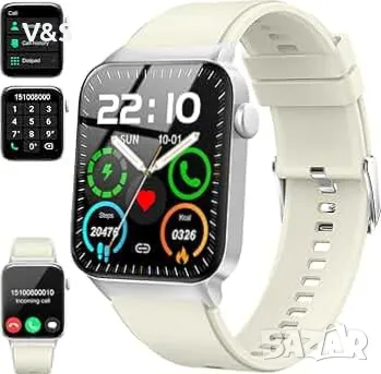 Смарт часовник за мъже, жени, 1,85" смарт часовник (отговаряне/осъществяване на повикване), IP68 вод