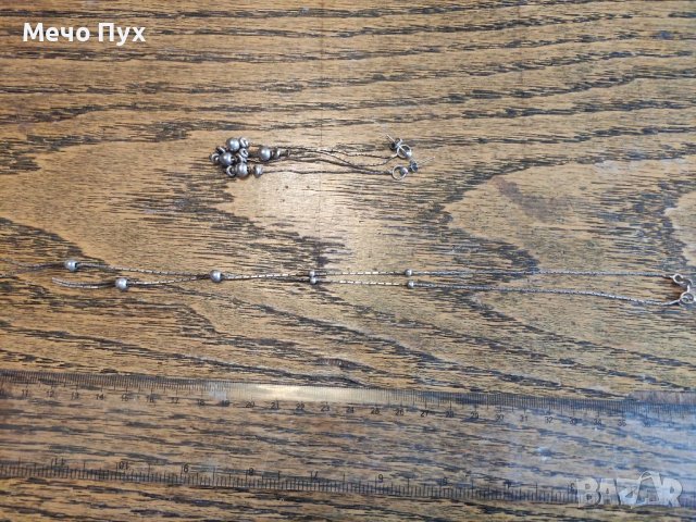 Сребърен комплект, колие и висящи обеци(5), снимка 4 - Бижутерийни комплекти - 38816007