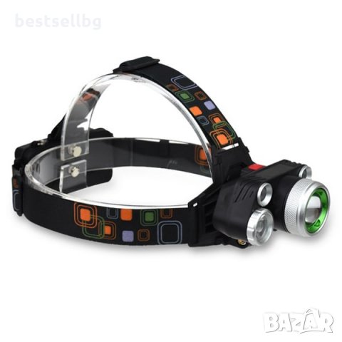 Мощен акумулаторен LED челник фенер за глава бягане лов риболов каска, снимка 10 - Къмпинг осветление - 29093246