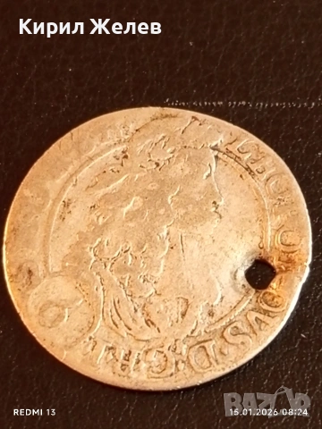 Сребърна монета 6 кройцера 1693г. Леополд първи Австрия за КОЛЕКЦИЯ 52903, снимка 4 - Нумизматика и бонистика - 53104372