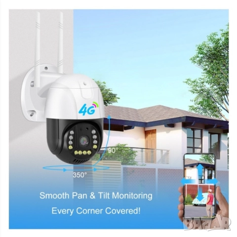 Куполна 4G SMART Камера LYLU – Пълна сигурност навсякъде, снимка 3 - Други стоки за дома - 52004162