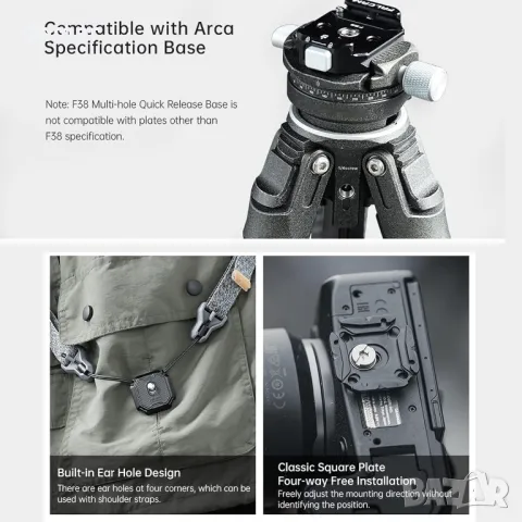 FALCAM F38 комплект за бързо освобождаване, многодупков адаптер за монтиране на камера, снимка 6 - Чанти, стативи, аксесоари - 49826354