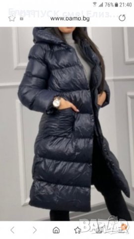 Дълго яке пухенка дебело с качулка ново. Размер 46 XL. Черен цвят, снимка 1