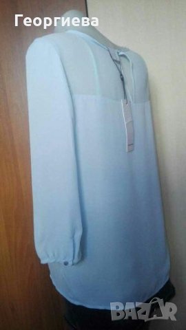 Нова небесно синя ефирна блуза ПРОМОЦИЯ🍀❤M(40) р-р🍀❤арт.1016, снимка 1 - Блузи с дълъг ръкав и пуловери - 29748839