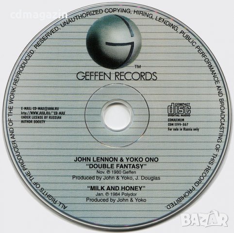 Компакт дискове CD John Lennon & Yoko Ono – Double Fantasy / Milk And Honey, снимка 3 - CD дискове - 35251955