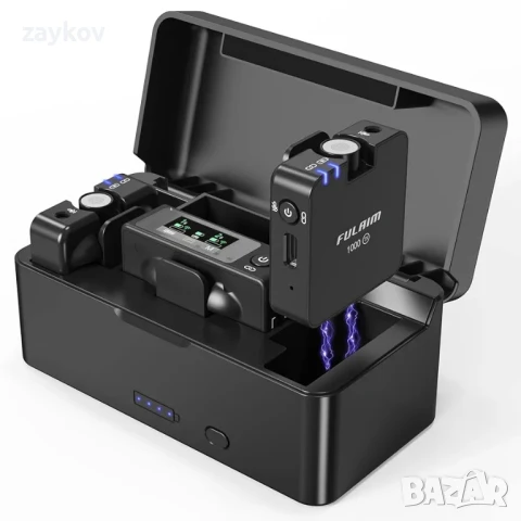 FULAIM F1000 Безжична микрофонна система Lavalier с преносим калъф за зареждане