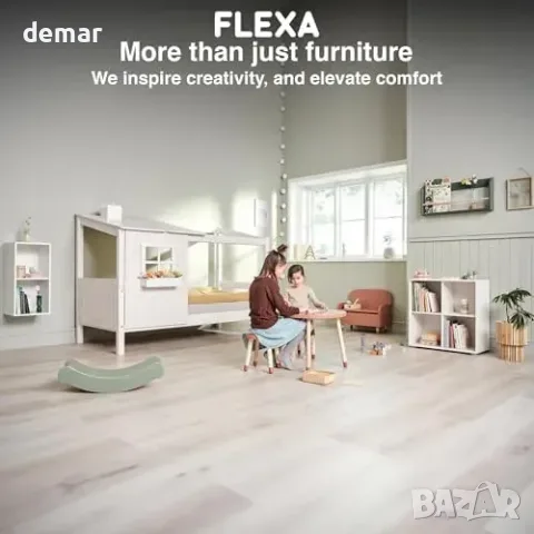 Flexa DOTS стенна книжна полица с 2 отделения за детска стая, снимка 6 - Мебели за детската стая - 55871336