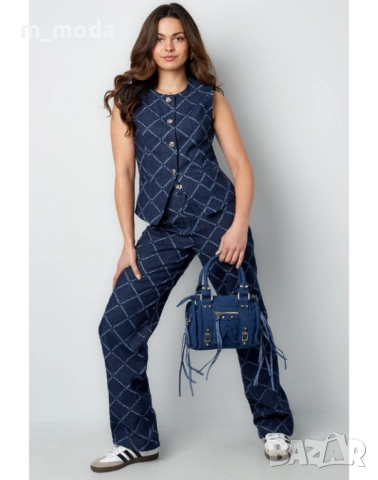 Дамски елегантни дънки тип панталон, снимка 2 - Дънки - 51822812