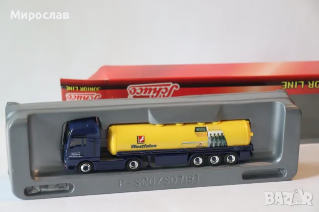 SCHUCO H0 1/87 MAN TGA ВЛЕКАЧ ЦИСТЕРНА КАМИОН МОДЕЛ КОЛИЧКА, снимка 2 - Колекции - 50323687