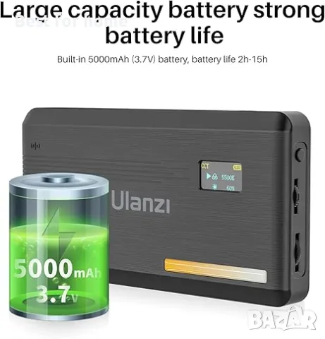 ULANZI VL200 Двуцветна LED видео светлина, снимка 3 - Светкавици, студийно осветление - 49604890