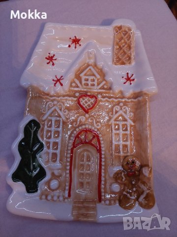 Декоративна коледна чиния, снимка 2 - Чинии - 42758312