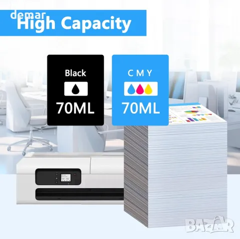 LCL PFI-050 Мастилени касети за Canon ImagePrograf TC-20 TC-20M (4 бр. по 70 мл ВK,C,M,Y), снимка 3 - Консумативи за принтери - 50400920