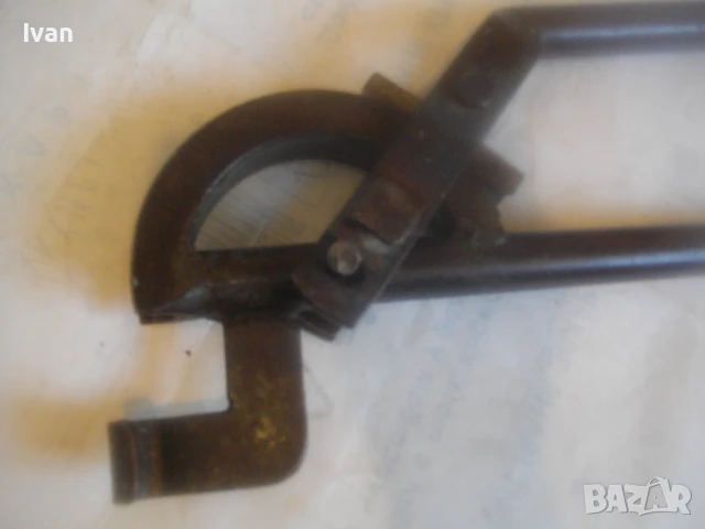 13-15мм масивен ръчен ТРЪБОГИБ немски за огъване на метални тръби старо качество отличен 52см/2,0кг, снимка 6 - Други инструменти - 51311169