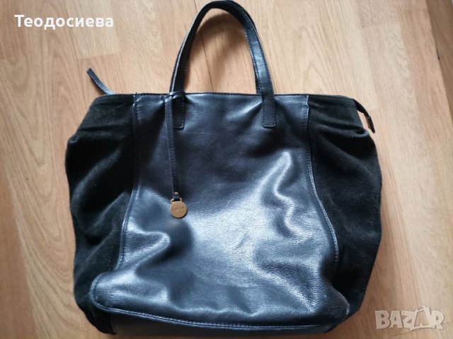 Черна дамска италианска чанта Vera Pelle