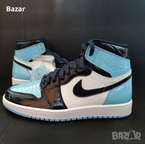 Nike Air Jordan 1 High Metalic Blue Chill Размер 42 Номер Нови Обувки Кецове Сини Маратонки Черно , снимка 1