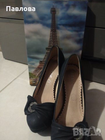 Елегантни, черни обувки, снимка 2 - Дамски обувки на ток - 29884560