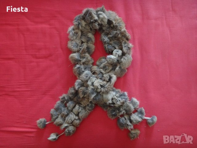 Нов шал от естествен косъм заек, снимка 1 - Шалове - 31537974