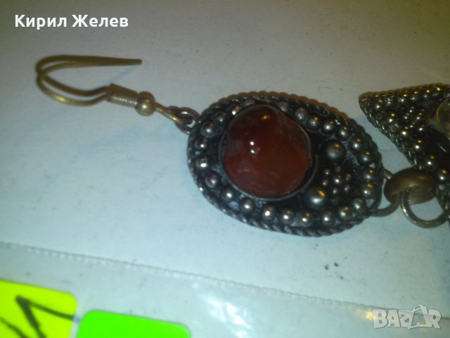 СТАРО УКРАШЕНИЕ от САЧАН с КАРНЕОЛ и КРИСТАЛ ВИСУЛКА 50141, снимка 8 - Антикварни и старинни предмети - 29835976