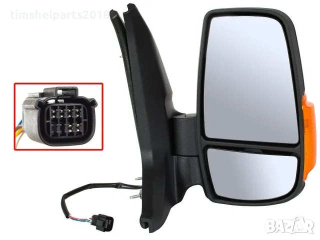 Огледало странично с ръчна настройка, с жълт мигач за Ford Transit 2013- Пасажерска страна