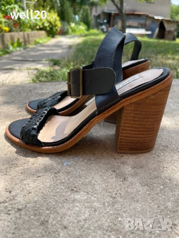 Сандали естествена кожа и дървена подметка Steve Madden, снимка 5 - Сандали - 51140257