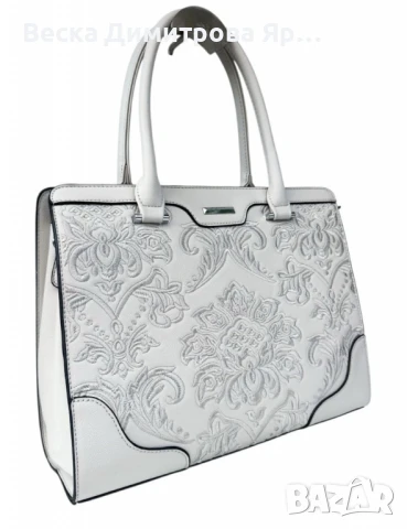 Елегантна дамска чанта с бродирани детайли и много отделения, снимка 10 - Чанти - 50660026