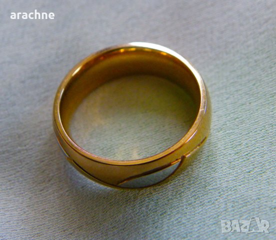 Позлатен пръстен с камъни, снимка 4 - Пръстени - 44213435