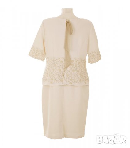 Елегантна рокля в бледорозов нюанс с бродерии марка Poza - EU 42 и EU 46, снимка 6 - Рокли - 25774630