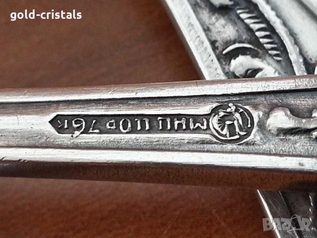 Руски посребрени лъжички мнц, снимка 3 - Антикварни и старинни предмети - 30711233