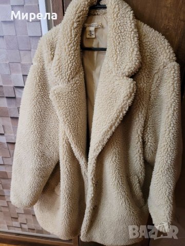 H&M oversized пухено палто,бежево, снимка 2 - Палта, манта - 39603398