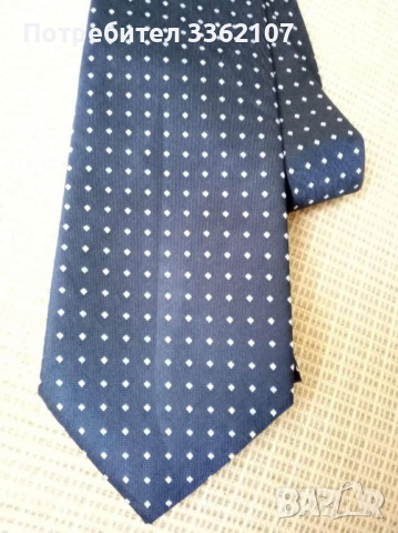  тъмно синя мъжка копринена вратовръзка, снимка 4 - Други - 36485805