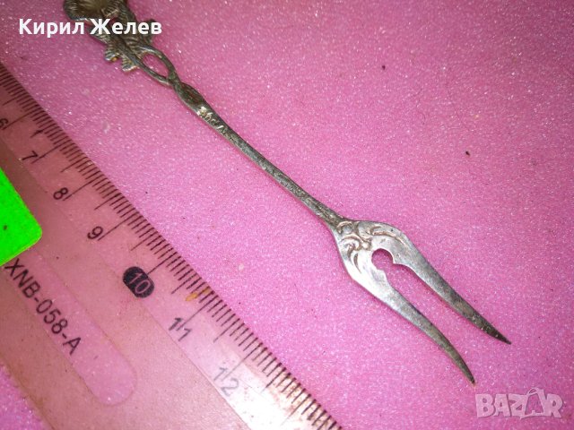 СТАРА НЕМСКА ФЛОРАЛНА КОЛЕКЦИОНЕРСКА ДЕСЕРТНА СРЕБЪРНА ВИЛИЧКА СРЕБРО 800 ПРОБА 42990, снимка 10 - Колекции - 44372872