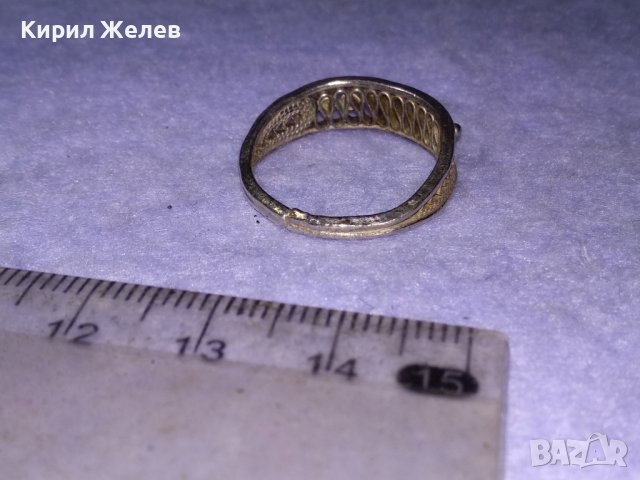 СТАРИНЕН ФИЛИГРАНЕН СРЕБЪРЕН ПРЪСТЕН МАЙСТОРСКА РЪЧНА ИЗРАБОТКА 40225, снимка 6 - Антикварни и старинни предмети - 42866076