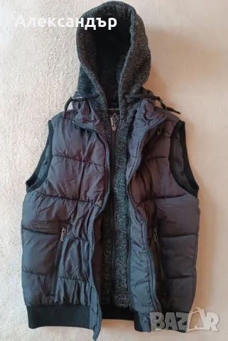 Мъжки дебел елек със качулка-Much More, снимка 2 - Якета - 48567186