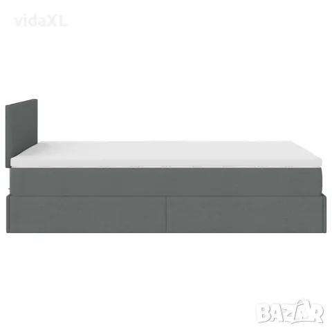 vidaXL Османска легло с матрак, тъмносиво, 120x200 см, плат, снимка 10 - Спални и легла - 56147046