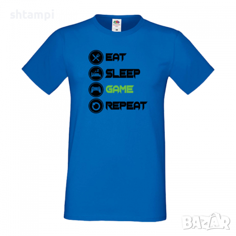Мъжка тениска Game 1,Eat,Sleep,Game,Anime,Repeat,Ядене,Спане,Геймс,Подарък,Повторение,Празник,Игри, снимка 4 - Тениски - 36419029