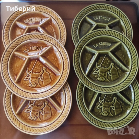 Керамични чинии за фондю Франция, снимка 8 - Чинии - 52041019