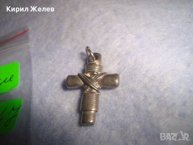 СТОМАНЕНО СРЕБРИСТО АРТ КРЪСТЧЕ ВИНТИДЖ СТИЛ 27347, снимка 6 - Колиета, медальони, синджири - 36827803