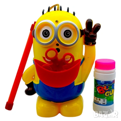 Забавна играчка за сапунени балони Миньон със светлини и музика 