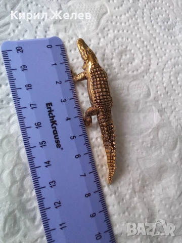 Бронзова фигурка на крокодил малка 52510, снимка 6 - Колекции - 52589527